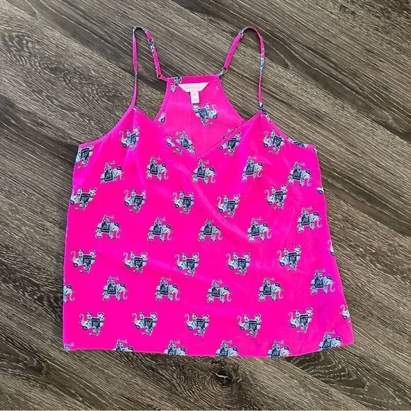 Lilly Pulitzer Dusk Silk Racerback Elephant Bazaar - Picture 1 of 5